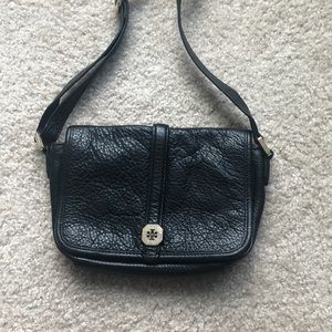 Black Tory Burch pebbled leather crossbody bag